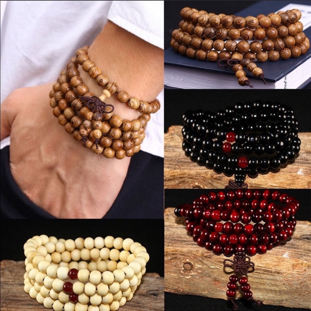 NEW Larger 8mm Mala 108 Beads Unisex Zen Bracelet